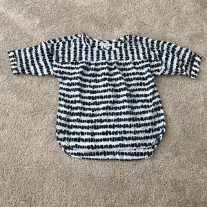 Ann Taylor loft black & white sheer mob wife top